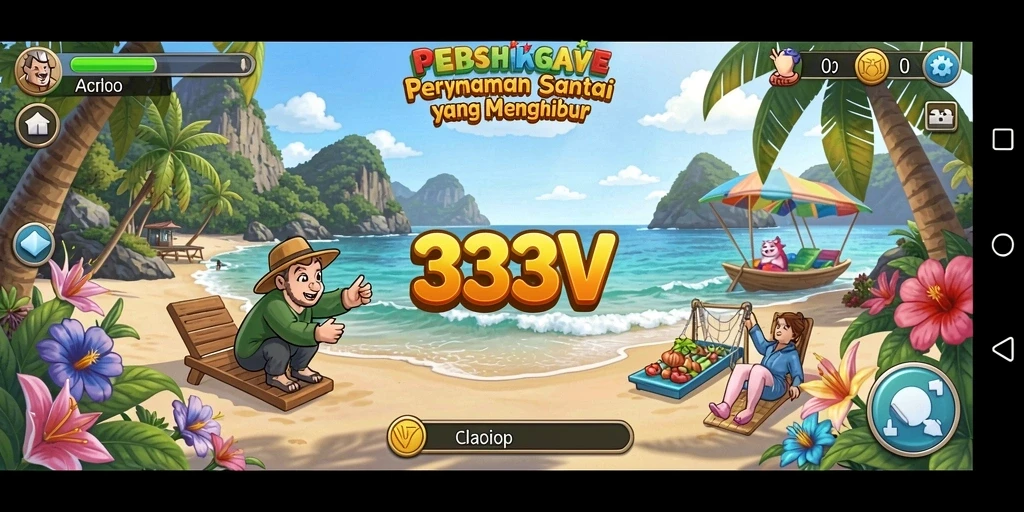 Tampilan utama gameplay 333V yang santai dan menyenangkan.