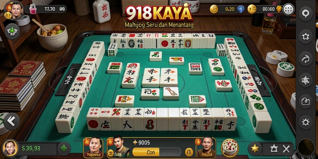 Screenshot gameplay 918KAYA menampilkan serunya permainan Mahjong.
