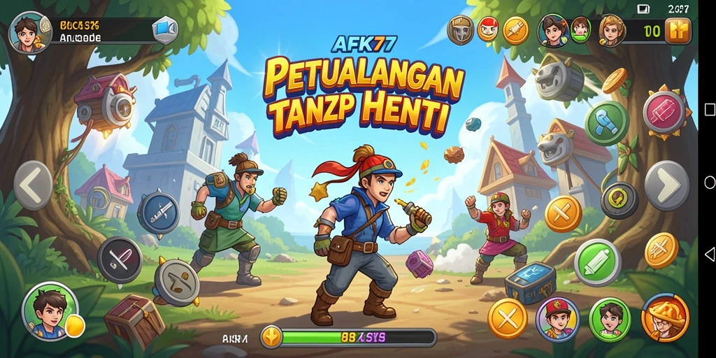 Tampilan gameplay <strong>AFK77</strong> yang seru dan penuh warna.