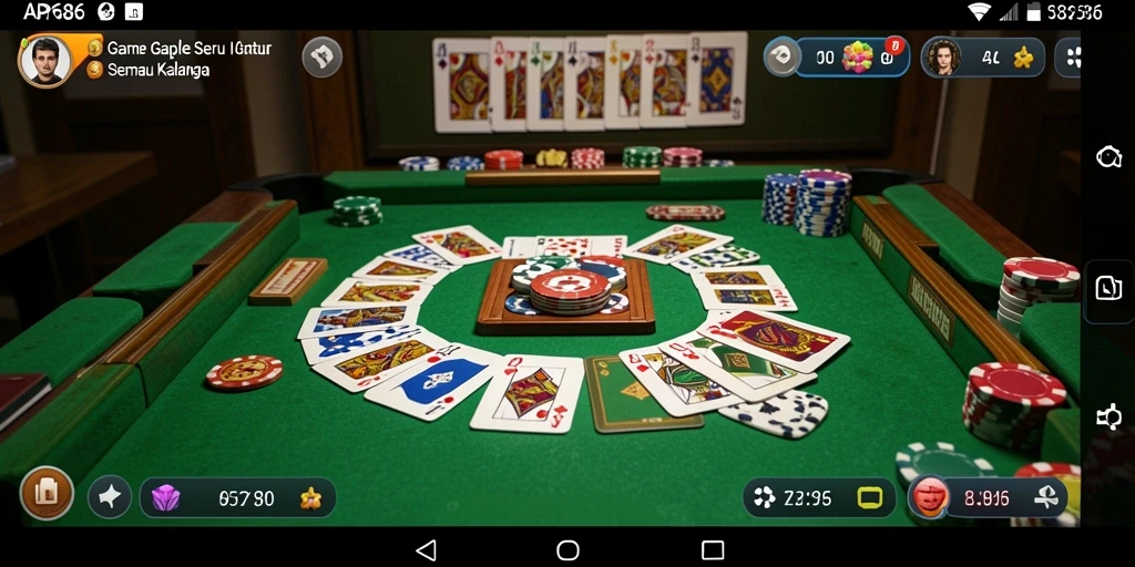 Gameplay seru Gaple dalam screenshot AP686.