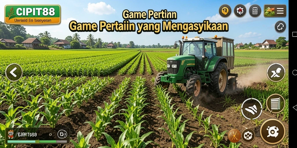 Tampilan gameplay CIPIT88 yang menunjukkan suasana peternakan yang aktif dan berwarna.