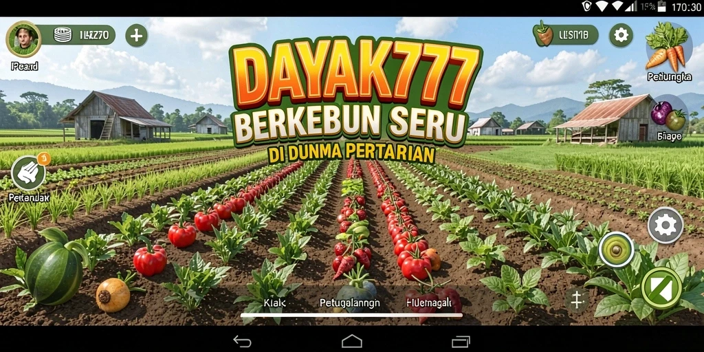 Screenshot menunjukkan aksi seru berkebun di DAYAK777.