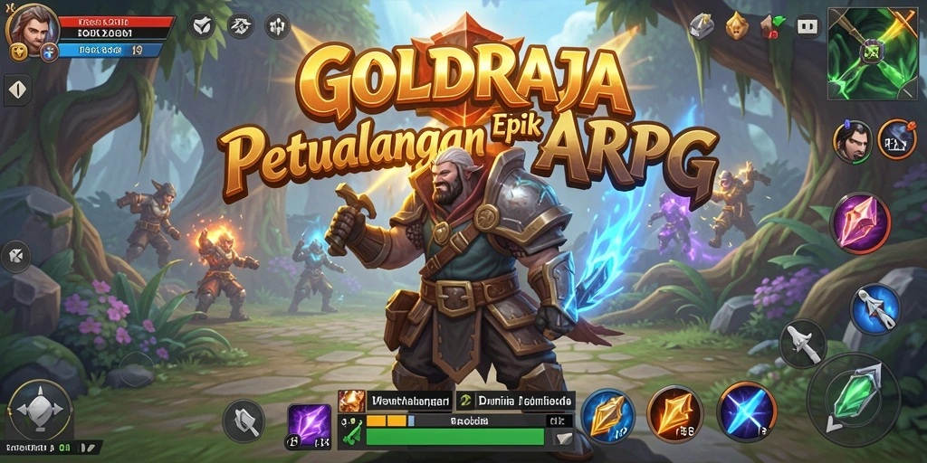 Tampilan gameplay <strong>GOLDRAJA</strong> yang seru dan menegangkan di dunia fantasi.