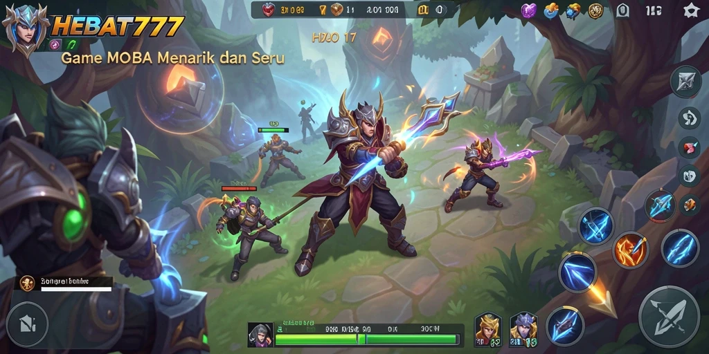 Tampilan menarik dari gameplay MOBA HEBAT777 yang seru.
