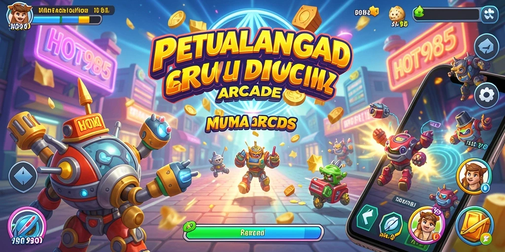 Tampilan gameplay seru HOT985 yang penuh aksi dan warna.