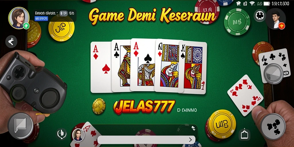 Screenshot gameplay JELAS777 menampilkan pemain sedang bermain domino.