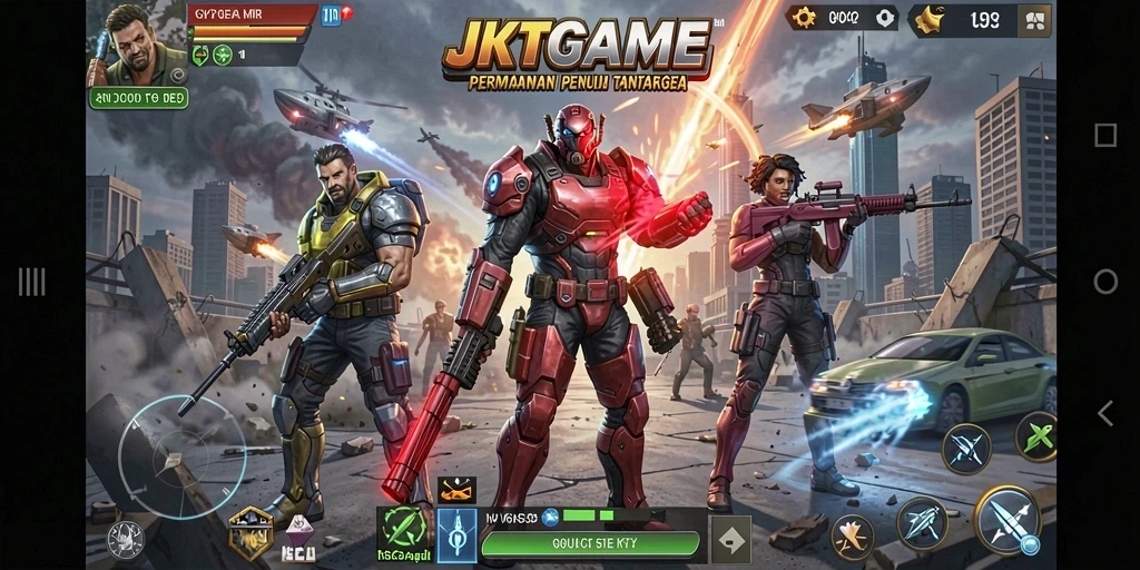 Tangkapan layar JKTGAME menampilkan aksi strategi yang seru dan intens.