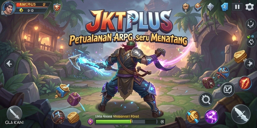 Tampilan gameplay JKTPLUS yang penuh aksi dan petualangan.