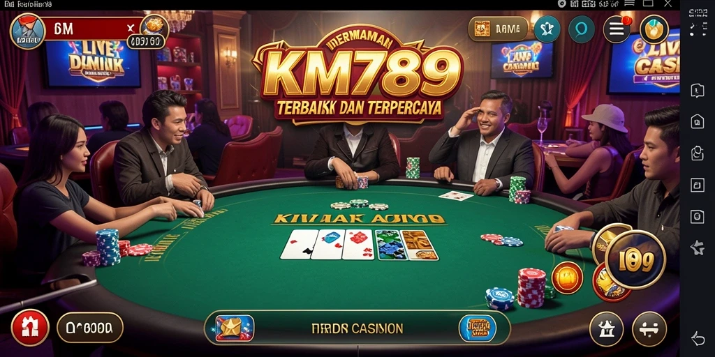 Tampilan gameplay Live Casino yang mendebarkan di KM789.