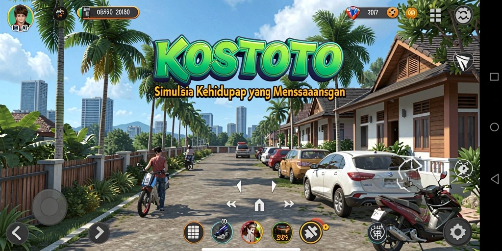 Tampilan gameplay KOSTOTO yang interaktif dan menarik di layar.