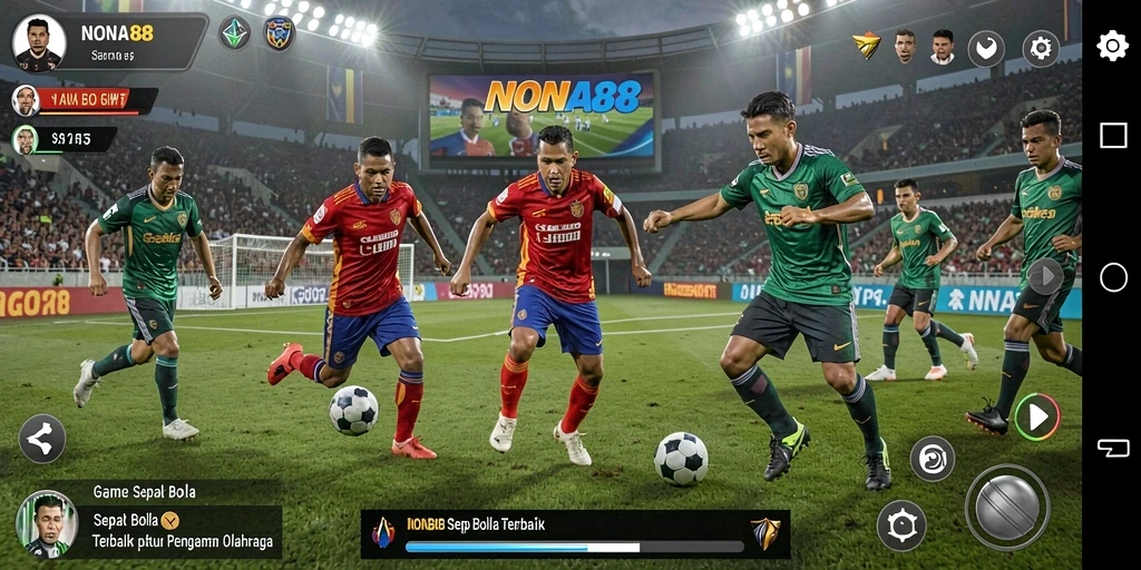Gameplay NONA88 yang seru dengan aksi sepak bola yang mendebarkan.