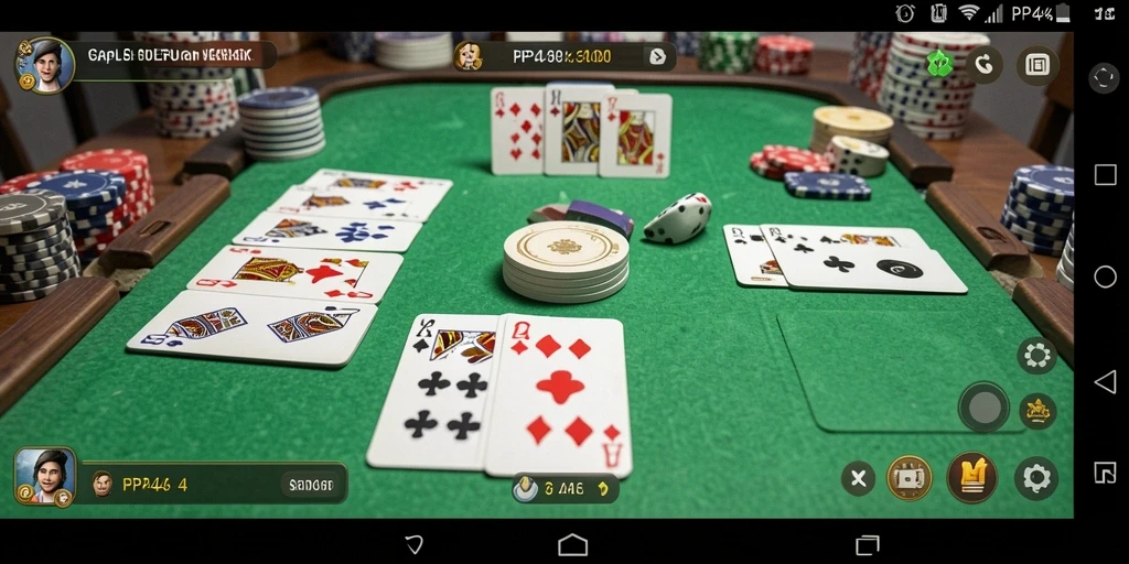 Tampilan screenshot utama PP444 dengan gameplay Gaple yang seru.