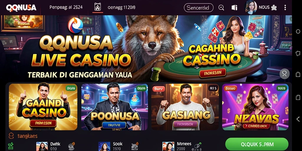 Tampilan menawan dari gameplay Live Casino di QQNUSA.