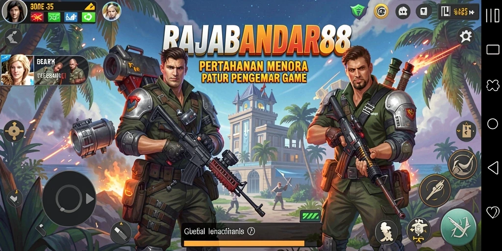 Tangkapan layar RAJABANDAR88 menampilkan aksi seru dalam Tower Defense.