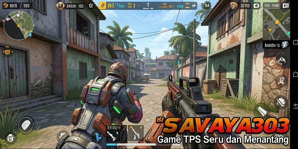 Menampilkan aksi seru dalam gameplay TPS SAVAYA303.