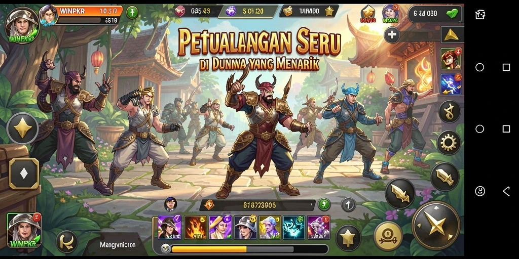Tampilan gameplay <strong>WINPKR</strong> dengan petualangan seru dan teka-teki menarik.