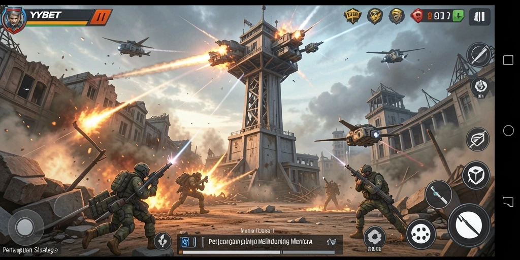 Tangkapan layar YYBET menampilkan aksi menegangkan dalam pertempuran Tower Defense.